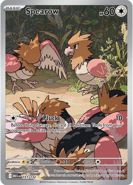 Spearow Illustration Rare ME01: Mega Evolution 151/132 NM (Back)