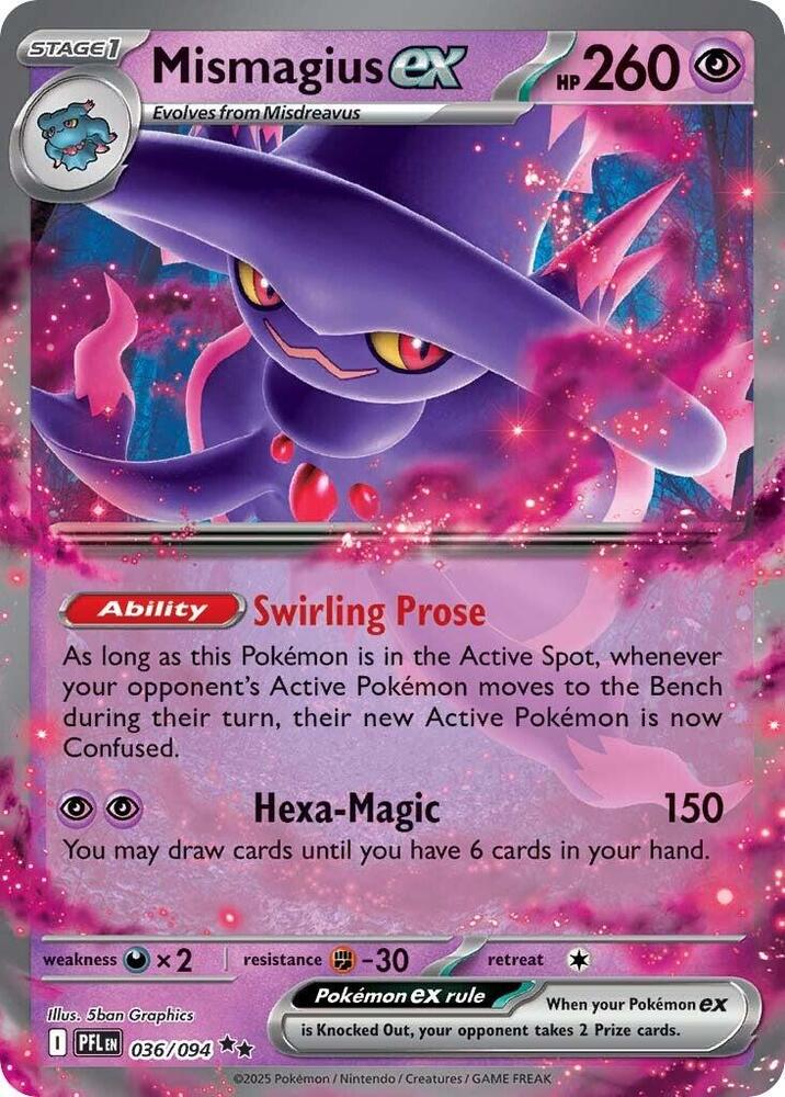 Mismagius ex - Double Rare ME02: Phantasmal Flames 036/094 MP (Back)