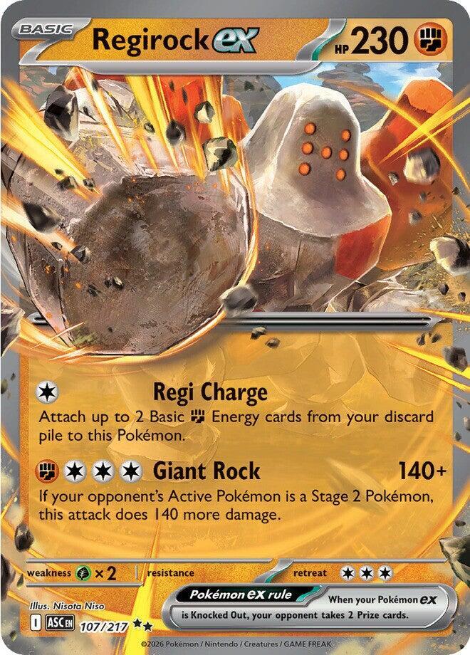 Regirock ex Double Rare ME: Ascended Heroes 107/217 MP (Back)