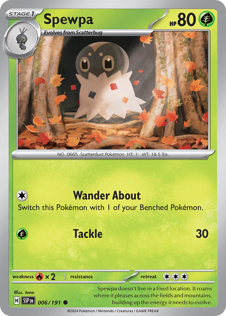 Pokemon Spewpa Surging Sparks 006/191