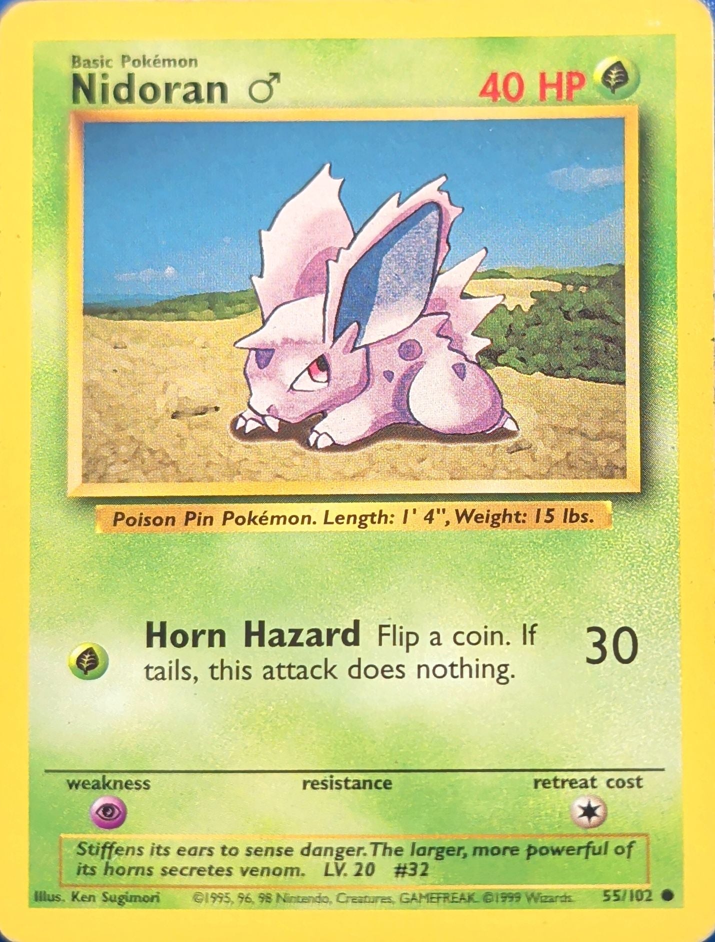 Nidoran M Common Base Set 055/102 MP