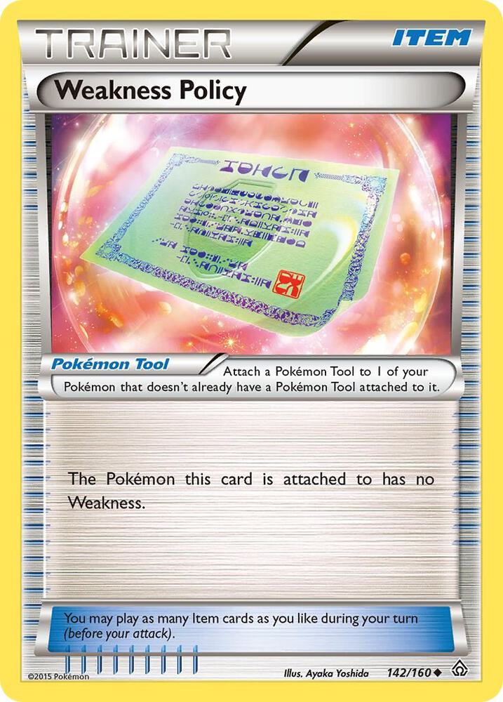Weakness Policy Uncommon XY - Primal Clash 142/160 MP (Back)