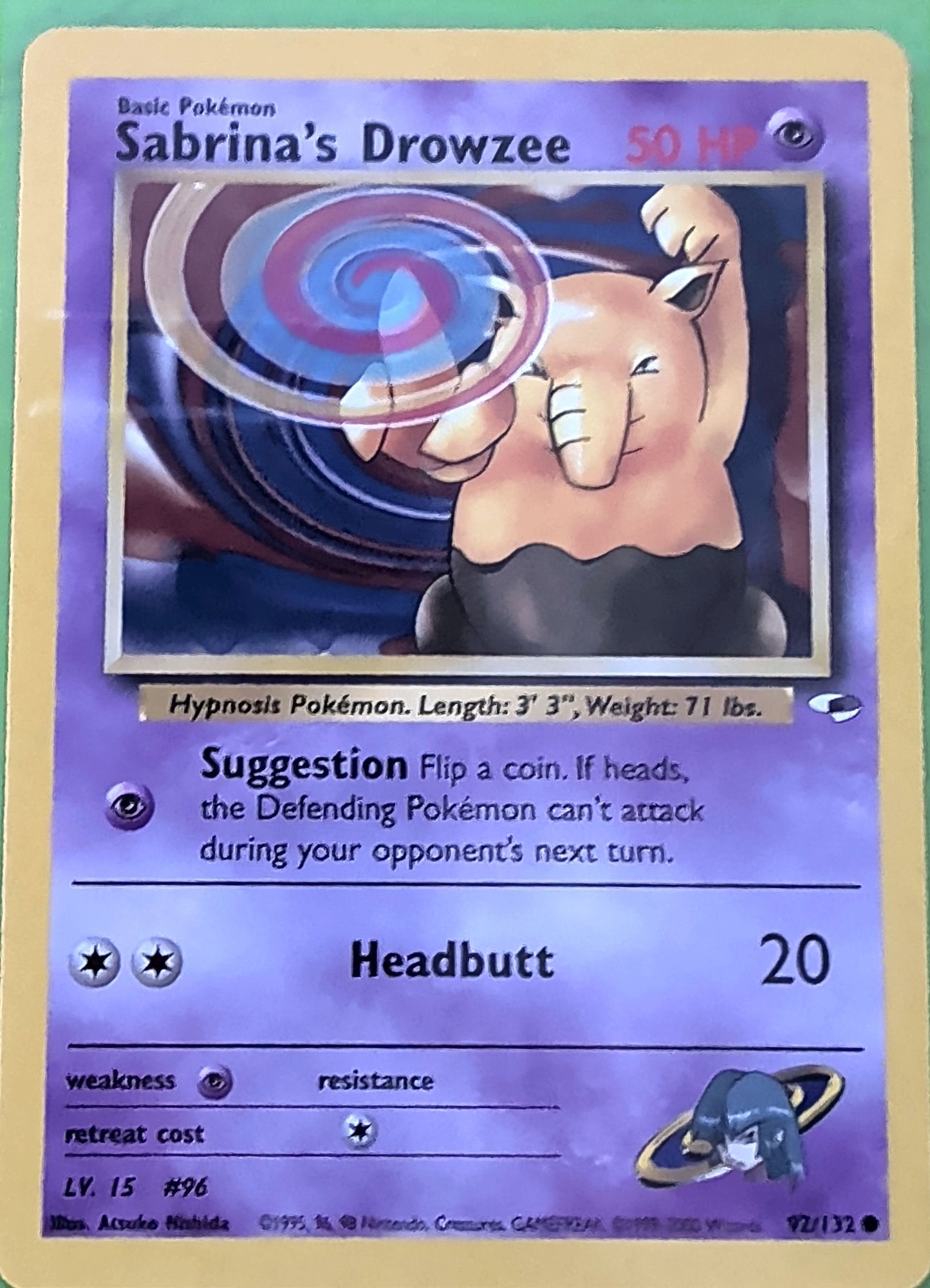Sabrina's Drowzee Common Gym Heroes 092/132 MP