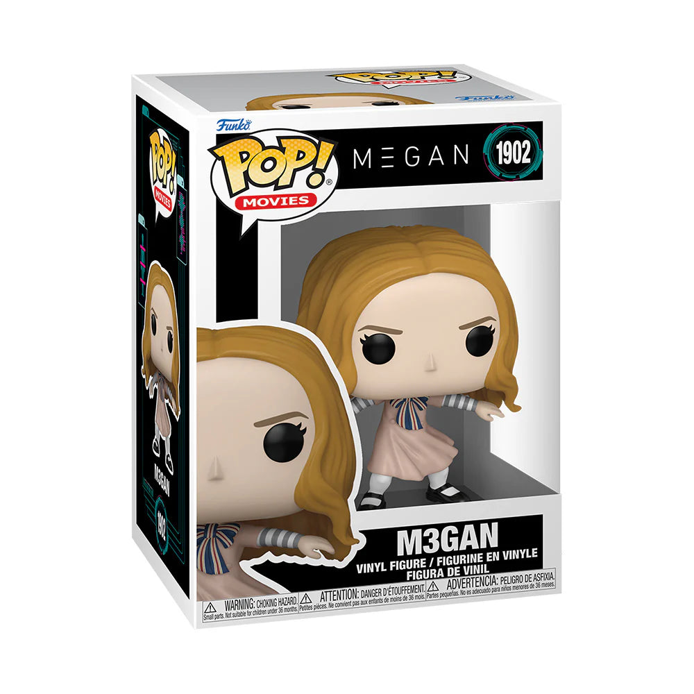 Funko Pop! vinyl figure packaging with 'Megan' character on a white background