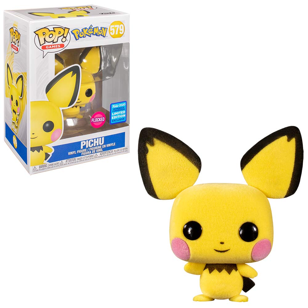 Pikachu Pop! Vinyl figure next to its packaging on a white background