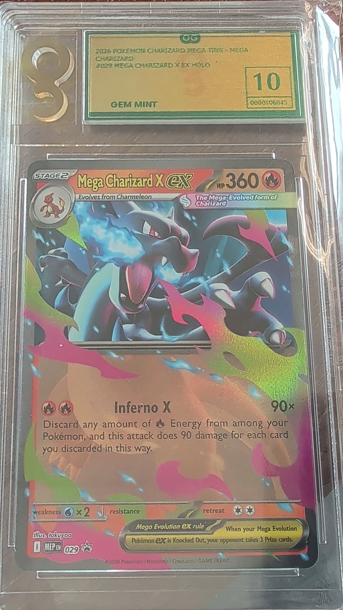Pokemon 2026 Mega Charizard x EX Holo Only Graded 10