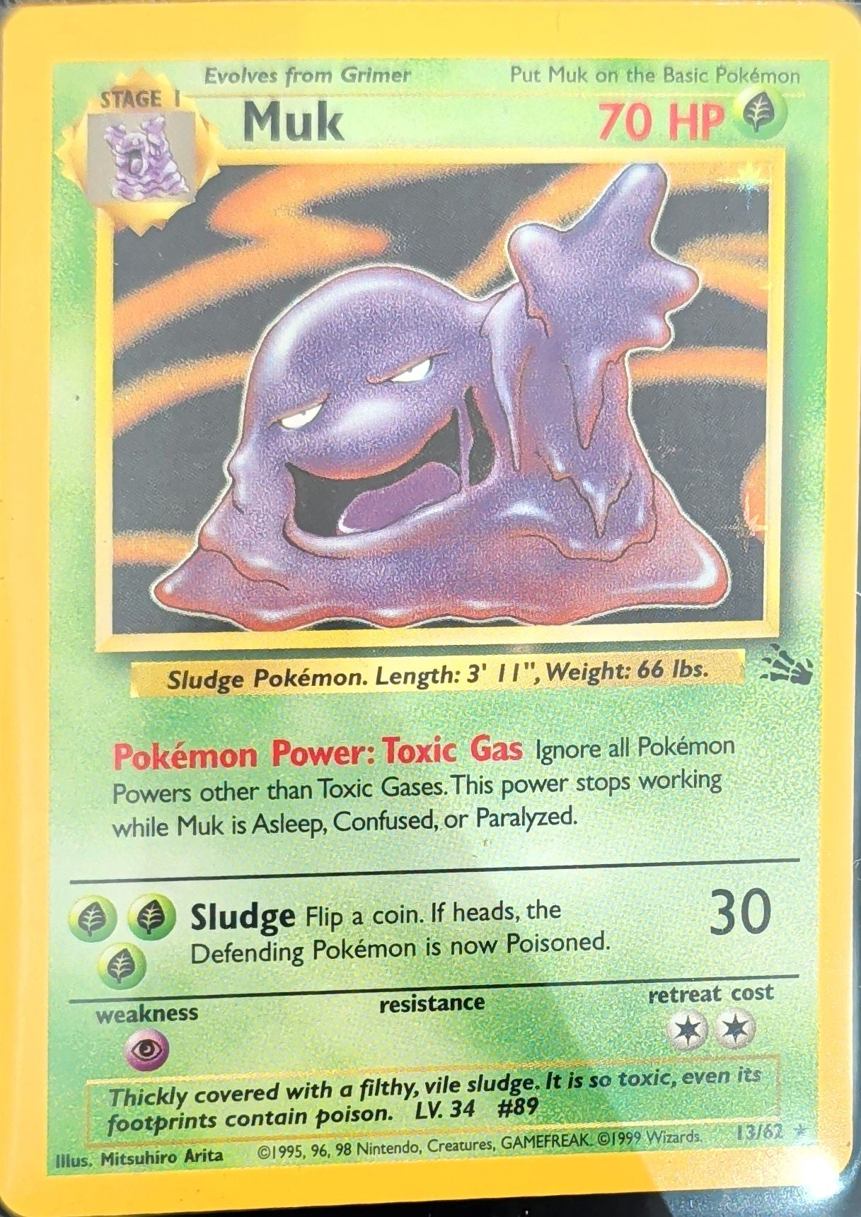 Muk (13) Holo Rare Fossil 13/62 MP
