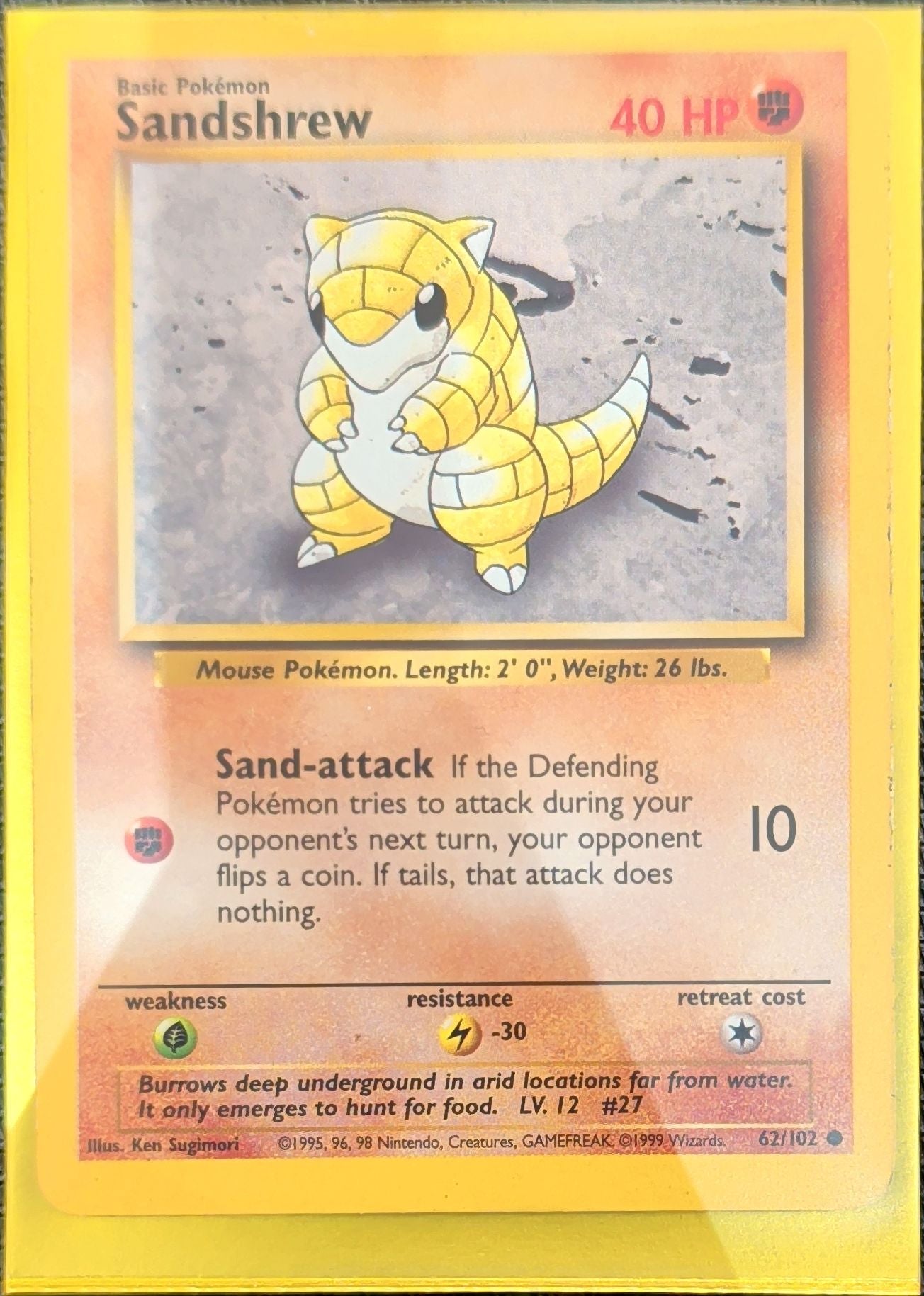 Sandshrew Common Base Set (Shadowless) 062/102 MP