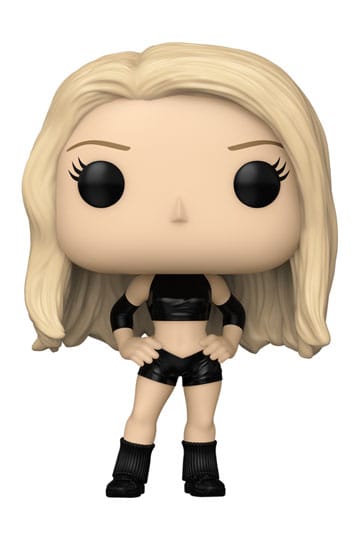 Funko Pop! vinyl figure of a character with blonde hair and black outfit on a white background