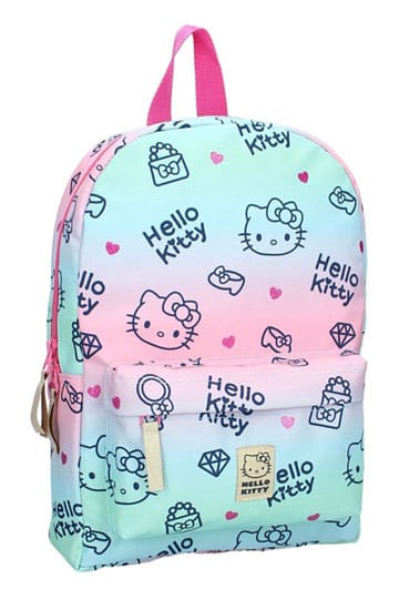 Backpack with Hello Kitty pattern on a white background