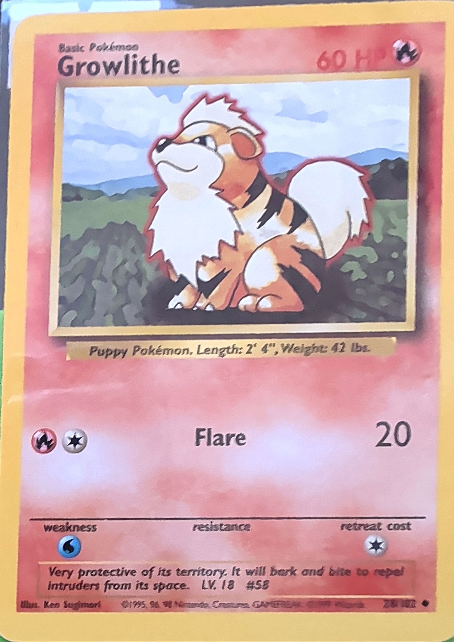 Growlithe Uncommon Base Set 028/102 MP