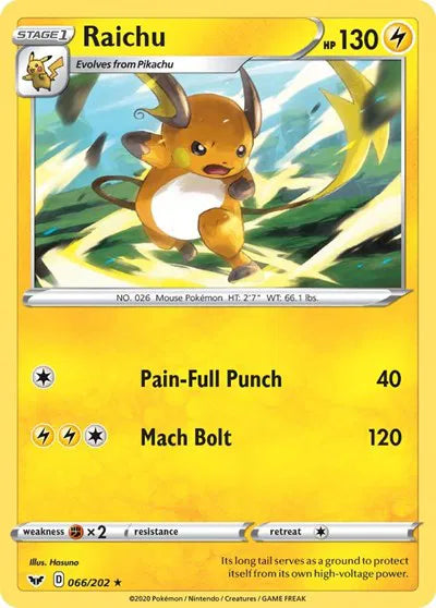 Pokemon Raichu Sword & Shield 066/202