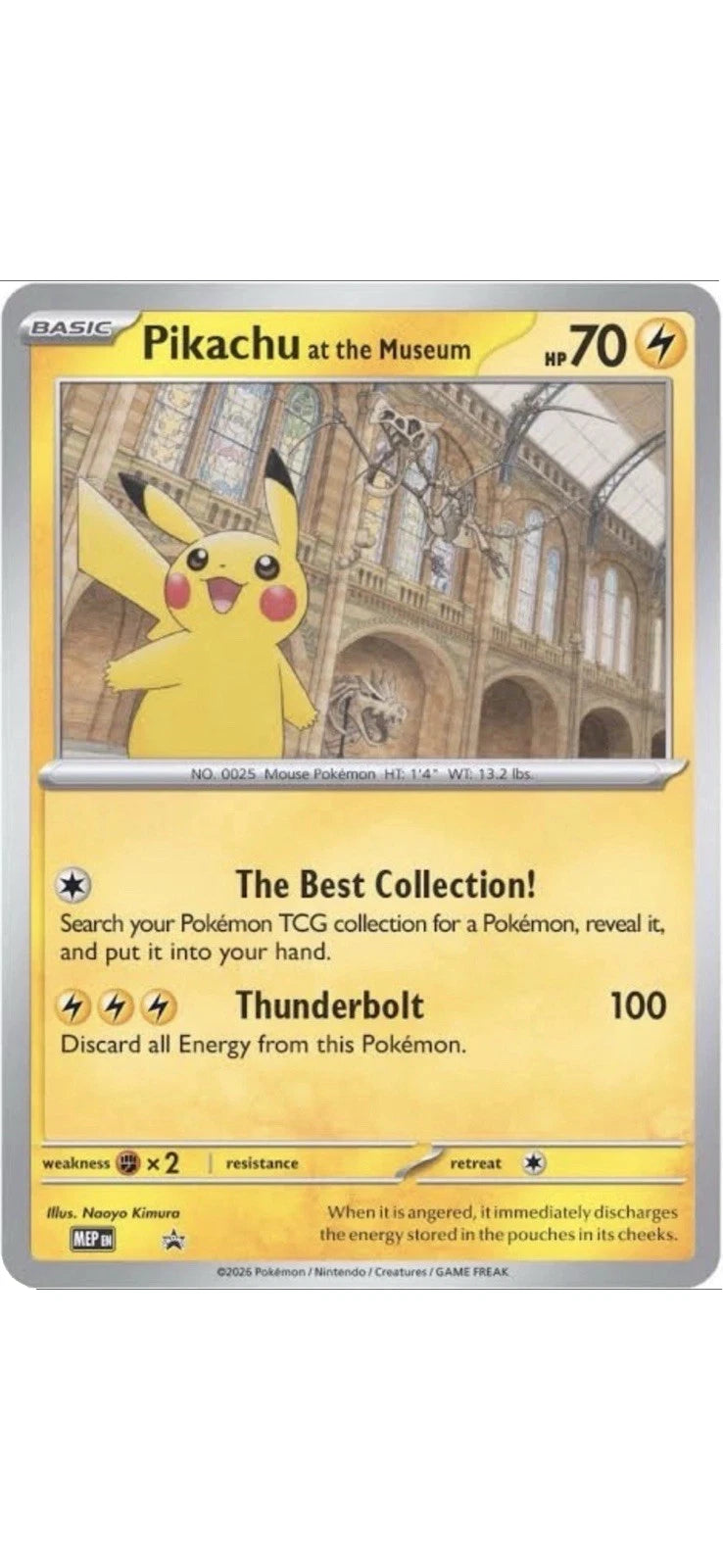 Pokemon Pikachu At The Museum Oversized Card