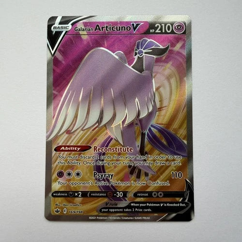 Pokemon Galarian Articuno V Chilling Reign 169/198 Ultra Rare