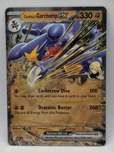 Pokemon Cynthia's Garchomp ex Ascended Heroes 111/217 Double Rare