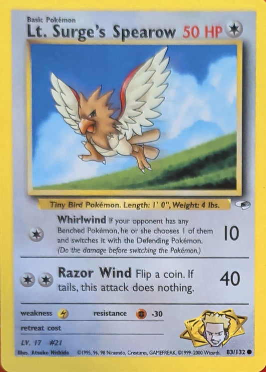 Lt. Surge's Spearow (83) Common Gym Heroes 083/132 MP