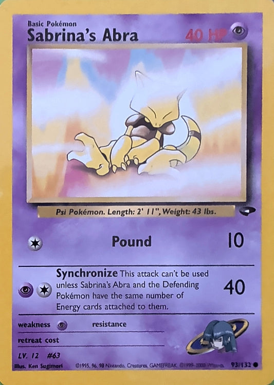 Sabrina's Abra (93) Common Gym Challenge 093/132 MP