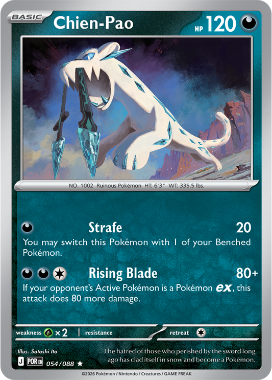 Pokémon trading card featuring Chien-Pao with artwork and text.