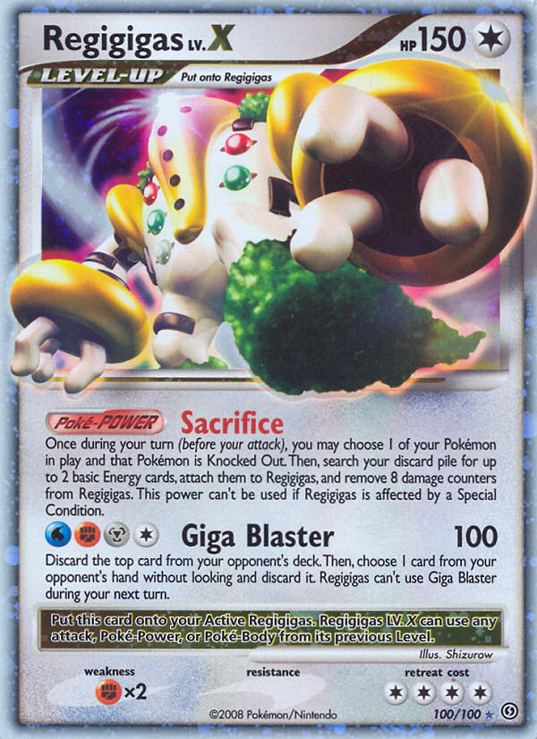 Regigigas LV.X 100/100 Pokémon Stormfront (2008) English card — catalogue reference