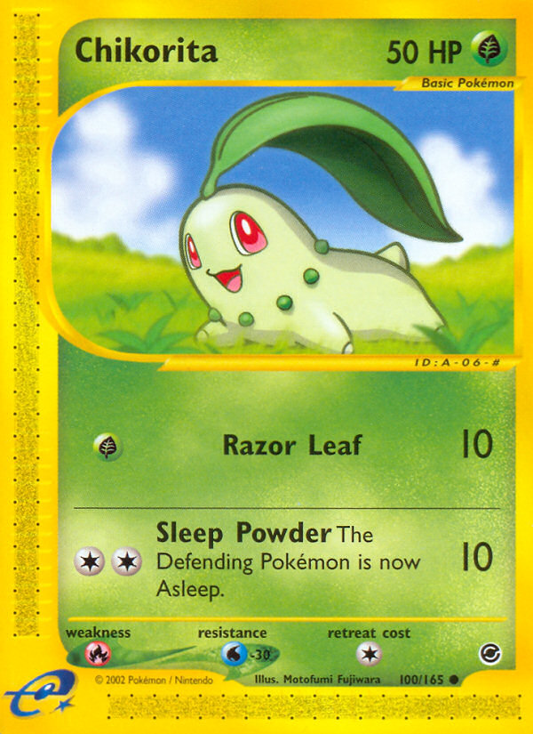 Chikorita 100/165 — Pokémon Expedition Base Set