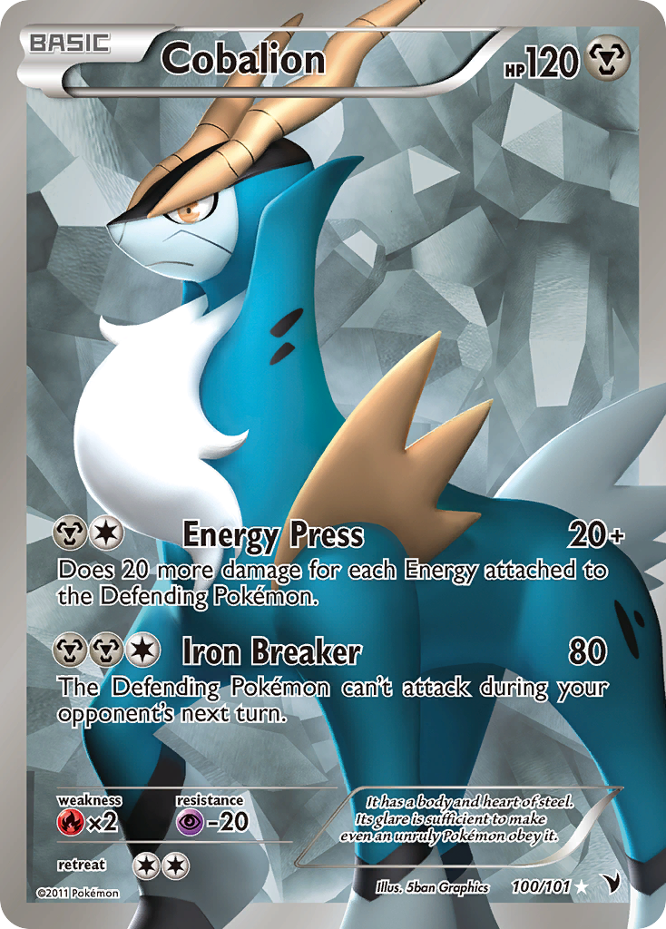 Cobalion 100/101 Pokémon Noble Victories (2011) English card — catalogue reference