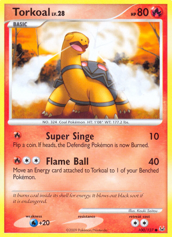 Torkoal 100/127 Pokémon Platinum (2009) English card — catalogue reference