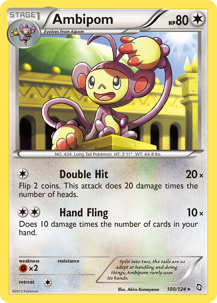 Ambipom 100/124 Pokémon Dragons Exalted (2012) English card — catalogue reference