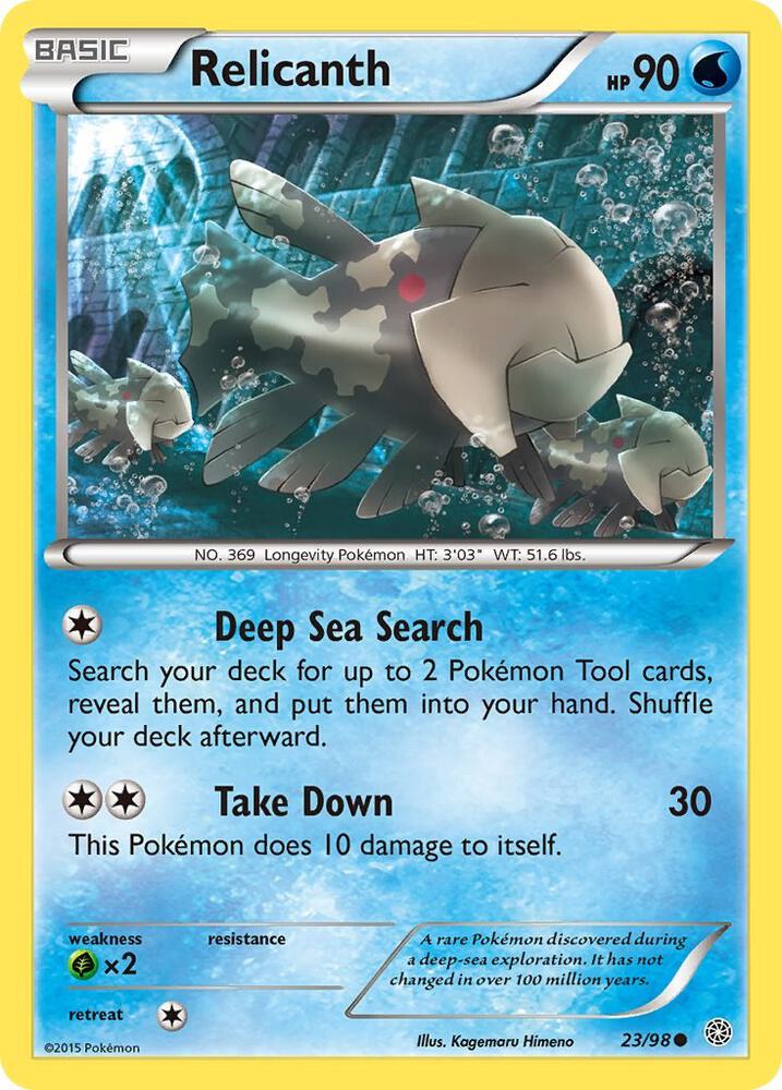 Relicanth Common XY - Ancient Origins 23/98 MP (Back)