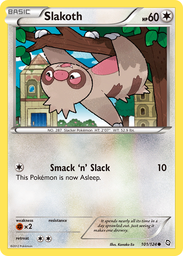 Slakoth 101/124 Pokémon Dragons Exalted (2012) English card — catalogue reference