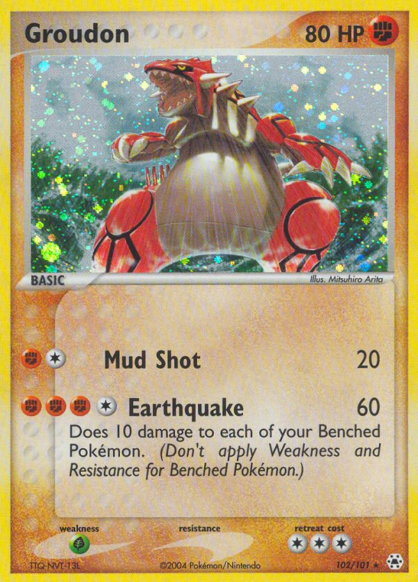 Groudon 102/101 Pokémon EX Hidden Legends 2004