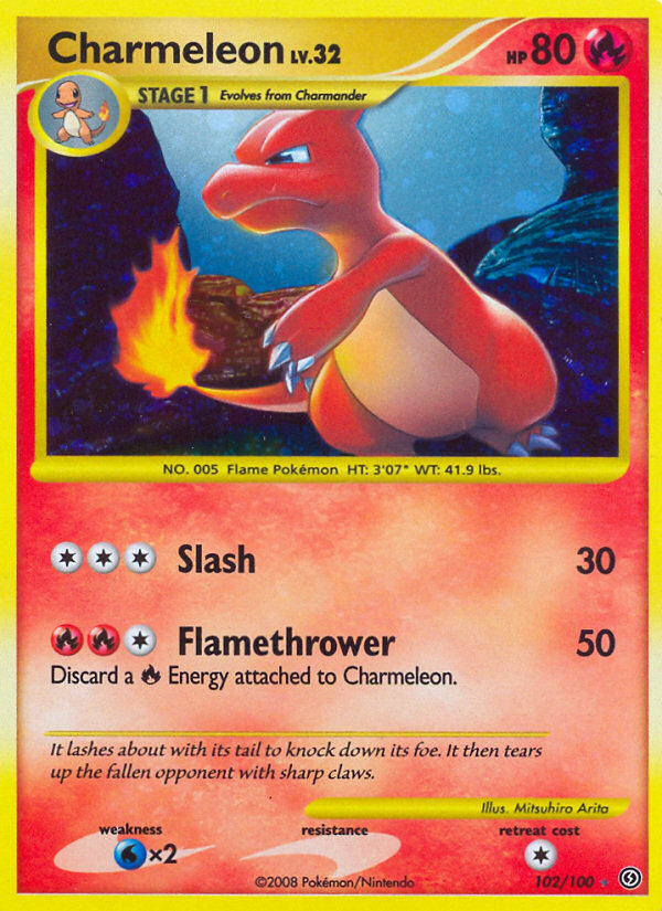 Charmeleon 102/100 Pokémon Stormfront (2008) English card — catalogue reference