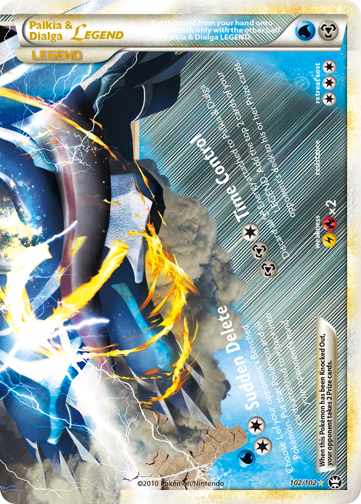 Palkia & Dialga LEGEND (Bottom Half) 102/102 Pokémon Triumphant (2010) English card — catalogue reference