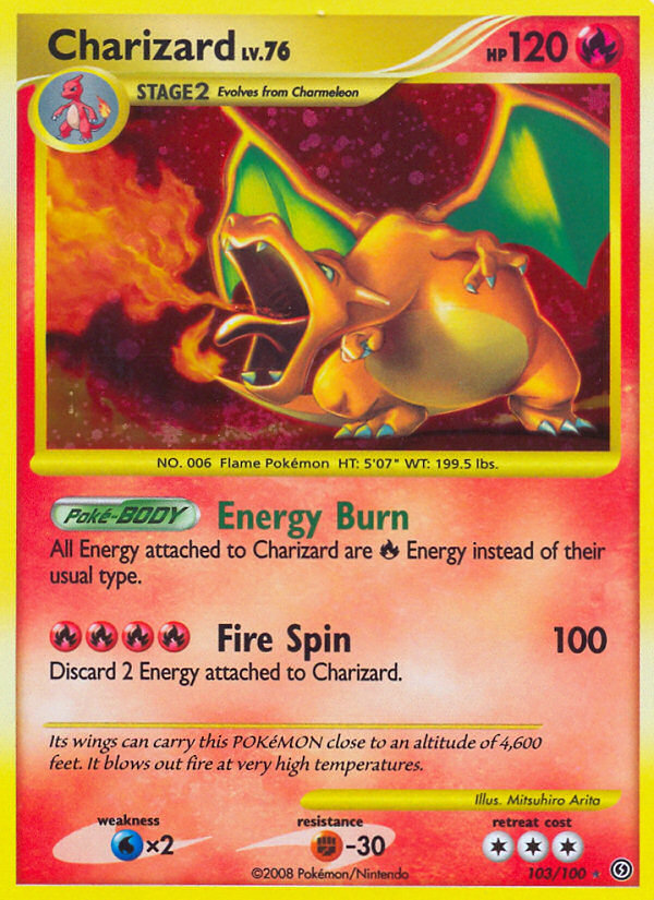 Charizard 103/100 Pokémon Stormfront (2008) English card — catalogue reference