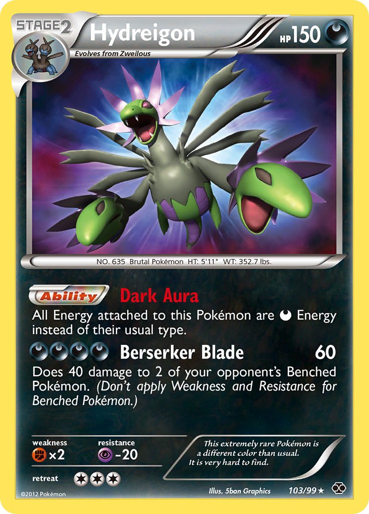 Hydreigon 103/99 Pokémon Next Destinies (2012) English card — catalogue reference