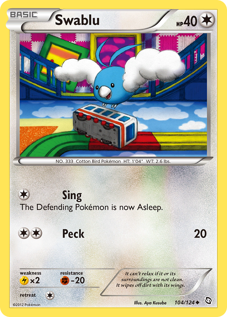 Swablu 104/124 Pokémon Dragons Exalted (2012) English card — catalogue reference