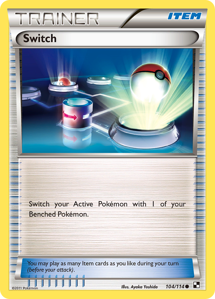 Switch 104/114 Pokémon Black & White (2011) English card — catalogue reference