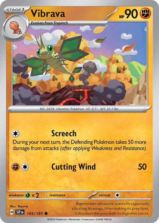 Pokemon Vibrava Surging Sparks 105/191