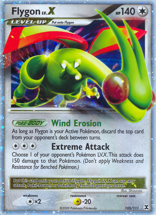 Flygon LV.X 105/111 Pokémon Rising Rivals (2009) English card — catalogue reference
