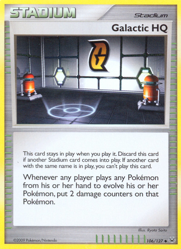 Galactic HQ 106/127 Pokémon Platinum (2009) English card — catalogue reference