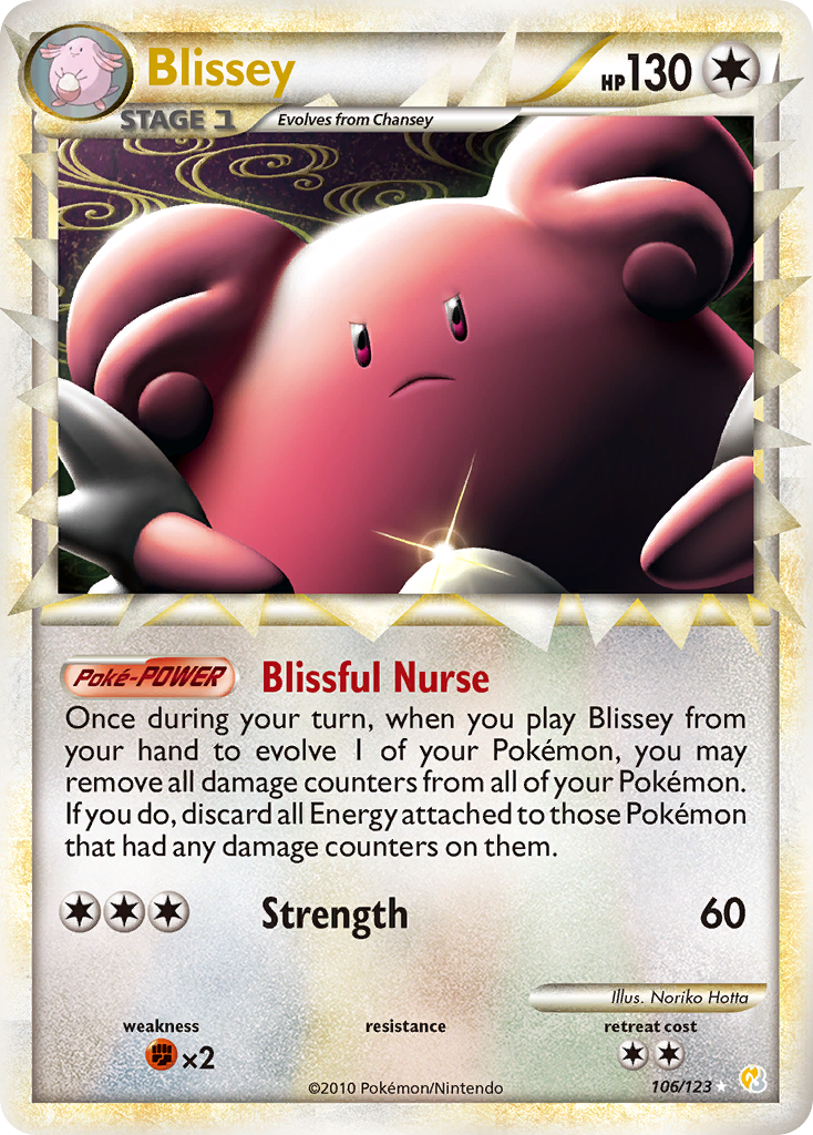 Blissey 106/123 Pokémon HeartGold & SoulSilver (2010) English card — catalogue reference