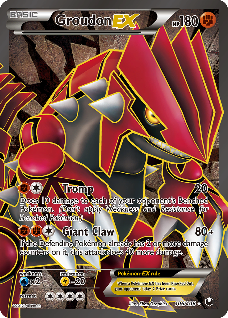 Groudon-EX 106/108 Pokémon Dark Explorers (2012) English card — catalogue reference