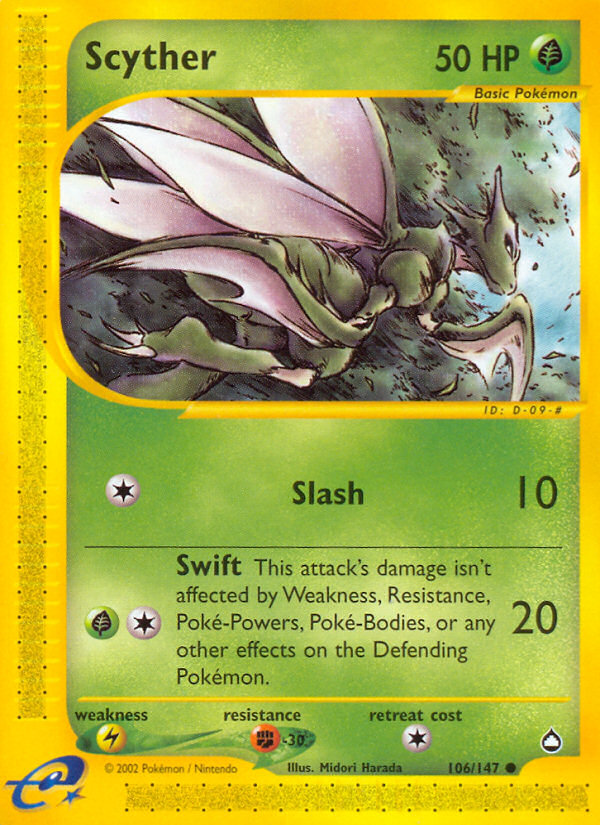 Scyther 106/147 — Pokémon Aquapolis