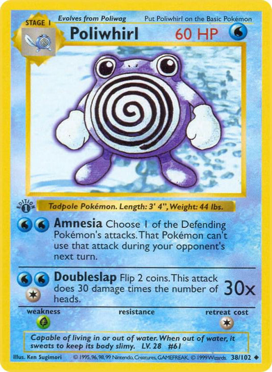 Poliwhirl Uncommon Base Set 038/102 MP (Back)