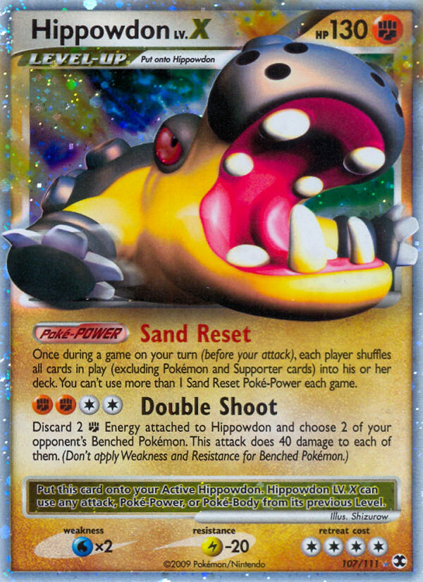 Hippowdon LV.X 107/111 Pokémon Rising Rivals (2009) English card — catalogue reference