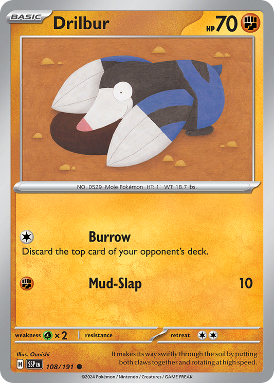 Pokemon Drilbur Surging Sparks 108/191