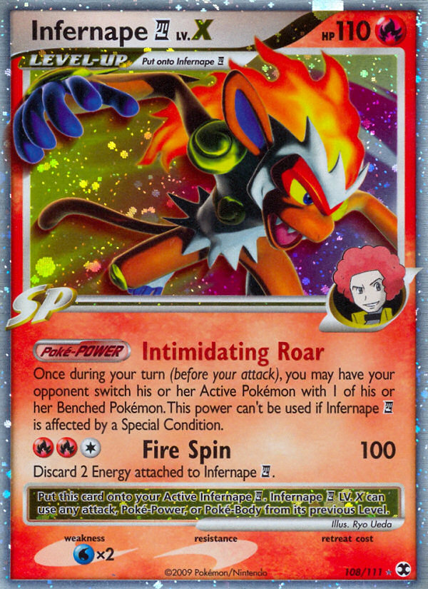 Infernape E4 LV.X 108/111 Pokémon Rising Rivals (2009) English card — catalogue reference