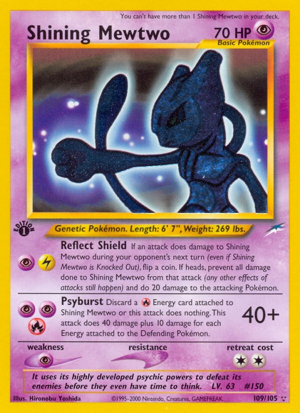 Shining Mewtwo 109/105 — Pokémon Neo Destiny