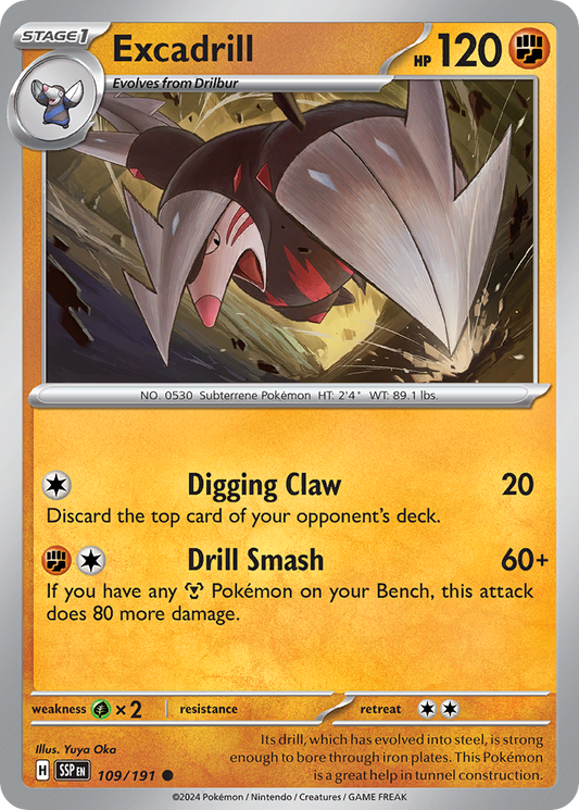 Pokemon Excadrill Surging Sparks 109/191