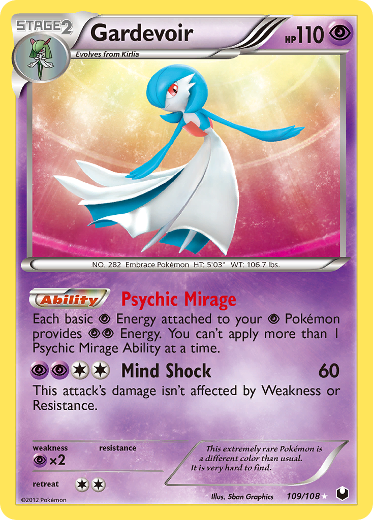 Gardevoir 109/108 Pokémon Dark Explorers (2012) English card — catalogue reference