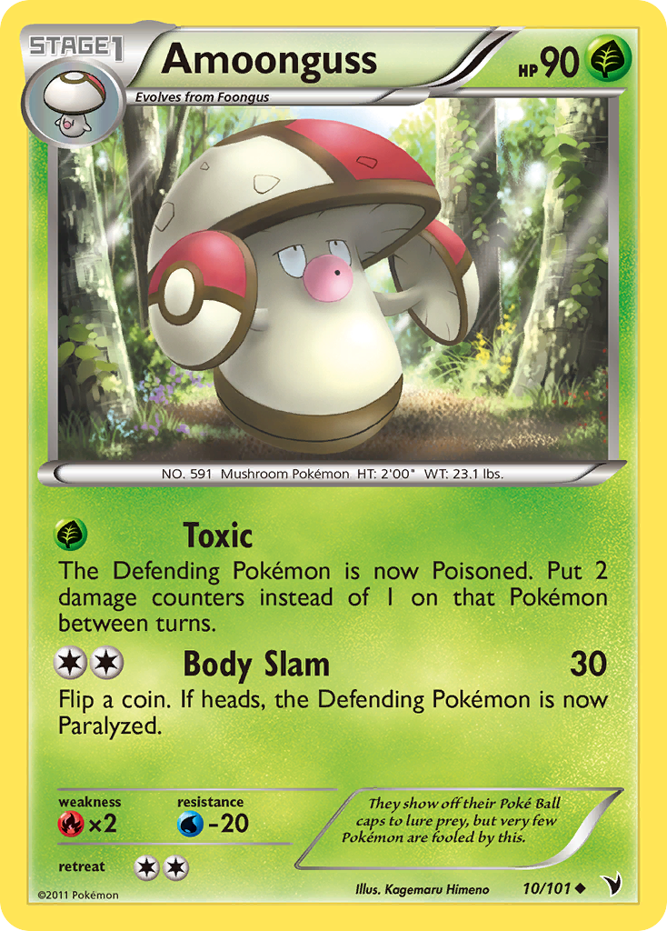Amoonguss 10/101 Pokémon Noble Victories (2011) English card — catalogue reference